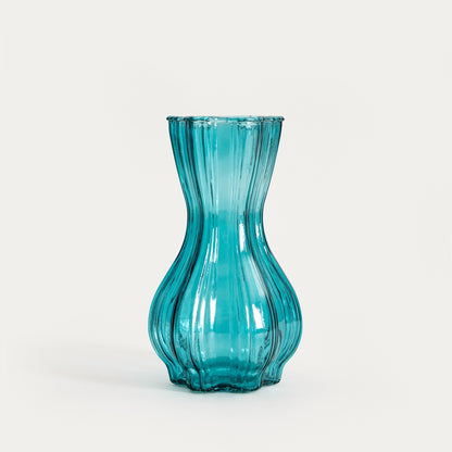 Wazon JUNNE Turquoise Glass Vase 13x25 cm