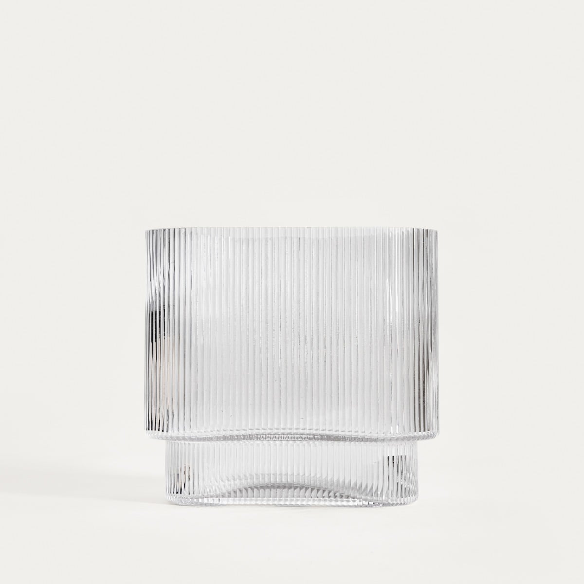 Wazon AMER Transparent Ribbed Glass Vase 20x10x18.5 cm