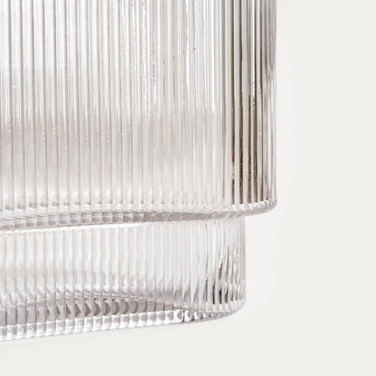 Wazon AMER Transparent Ribbed Glass Vase 20x10x18.5 cm
