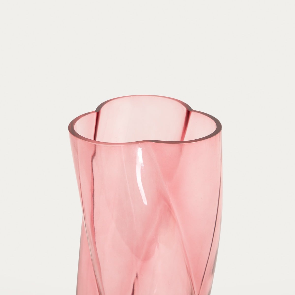 RAYA Twisted Pink Glass Vase 26cm
