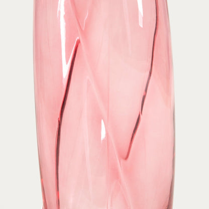 RAYA Twisted Pink Glass Vase 26cm