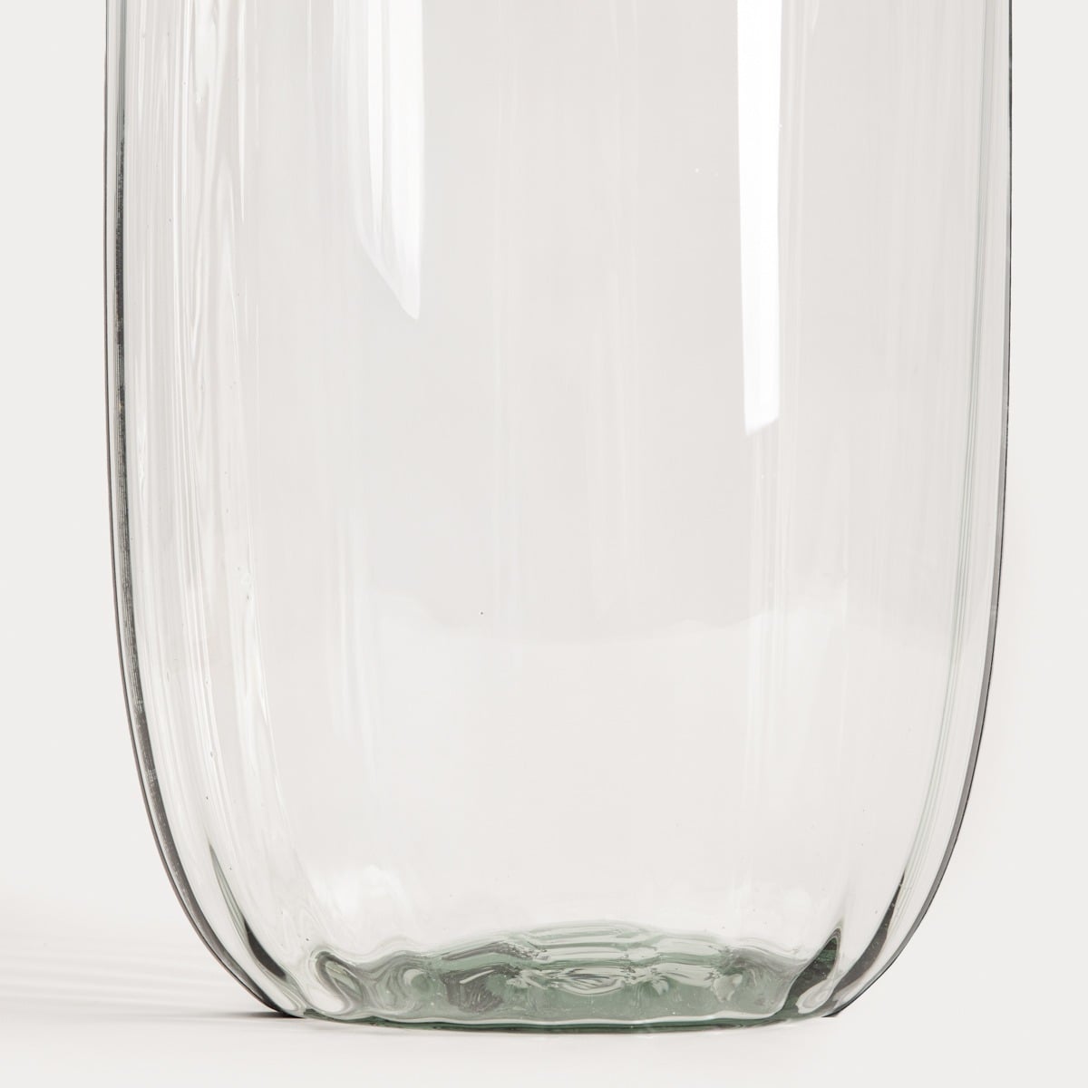 Wazon LUKI Transparent Fluted Vase Made from Recycled Glass 13x45 cm