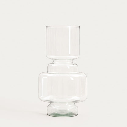 Wazon LUKI Transparent Recycled Glass Vase 23x42x42 cm
