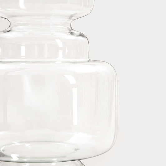 Wazon LUKI Transparent Recycled Glass Vase 23x42x42 cm
