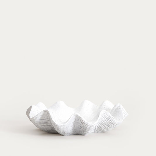 LUNEA Decorative Bowl with Wavy Ecru Design 26x26x6.5 cm