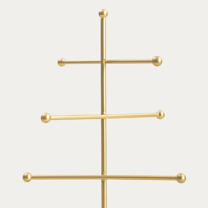 MARMURI Jewellery Holder Gold with Beige Marble Base