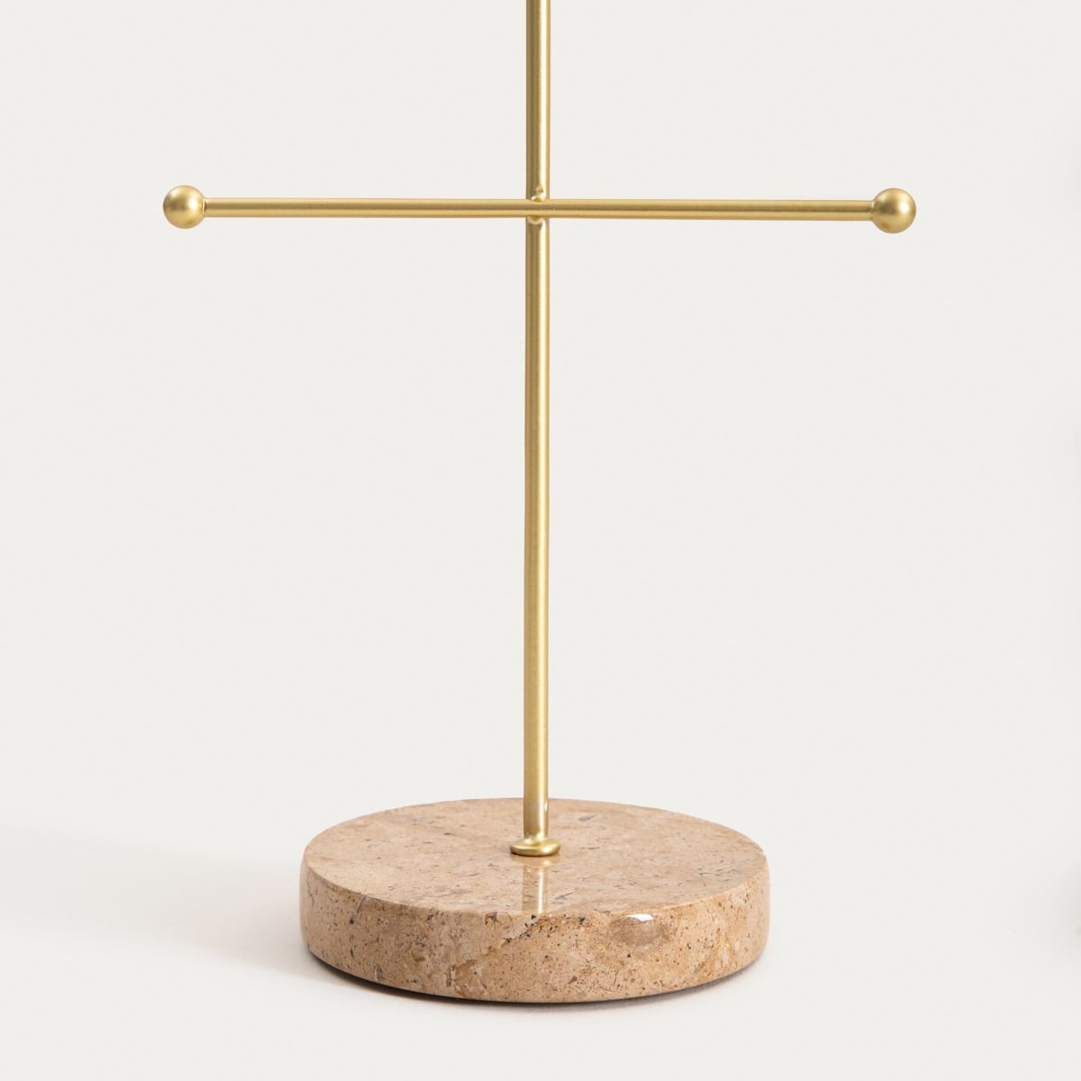 MARMURI Jewellery Holder Gold with Beige Marble Base
