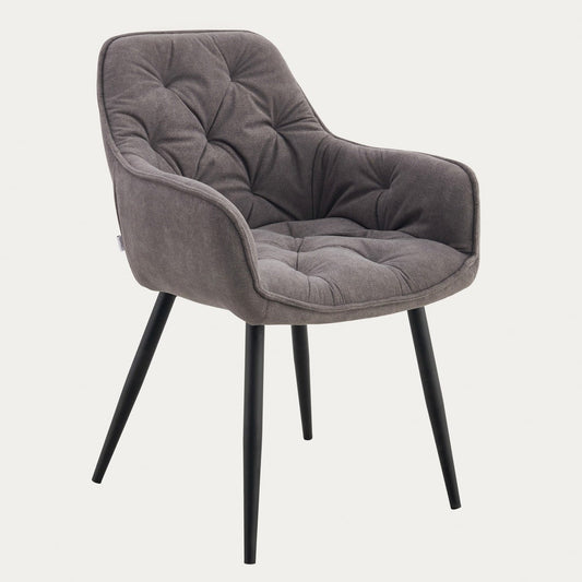 Chair FUSSY Upholstered Gray Chair in Durable Fabric 57x63x84 cm