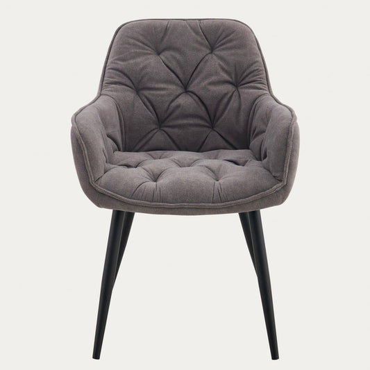 Chair FUSSY Upholstered Gray Chair in Durable Fabric 57x63x84 cm