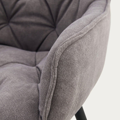 Chair FUSSY Upholstered Gray Chair in Durable Fabric 57x63x84 cm