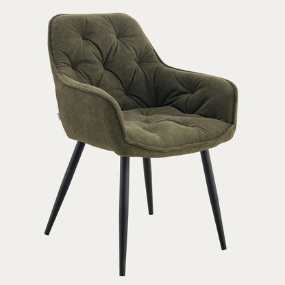 Chair FUSSY Olive Green Upholstered Chair in Polyester Fabric