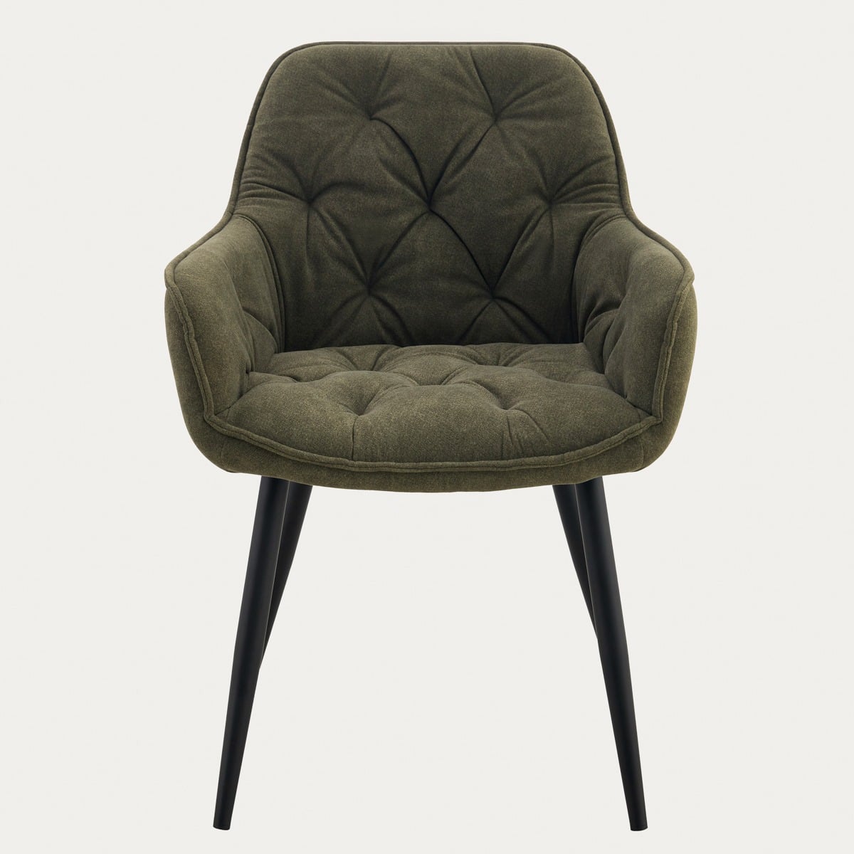 Chair FUSSY Olive Green Upholstered Chair in Polyester Fabric
