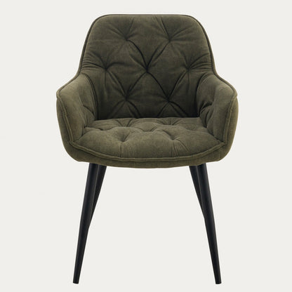 Chair FUSSY Olive Green Upholstered Chair in Polyester Fabric