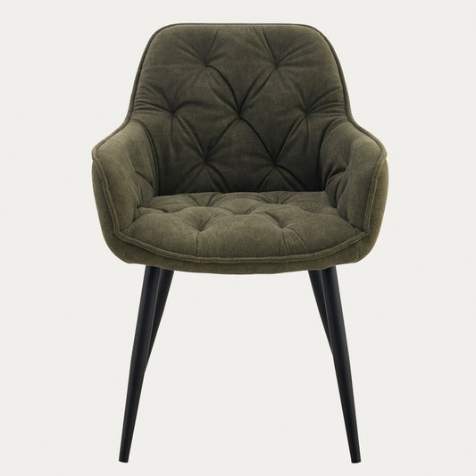 Chair FUSSY Olive Green Upholstered Chair in Polyester Fabric