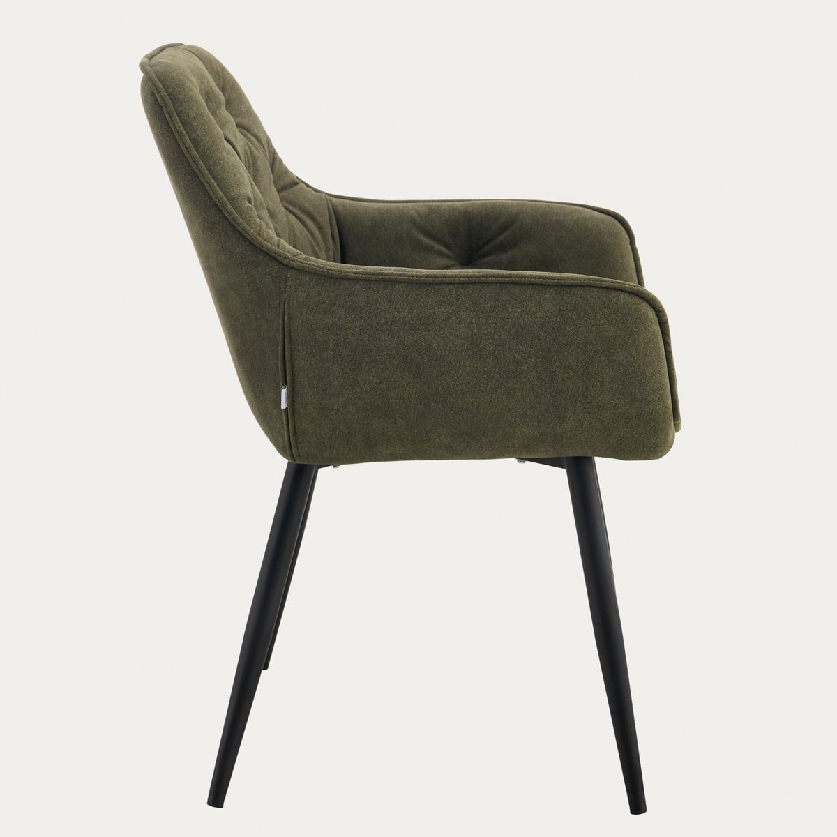 Chair FUSSY Olive Green Upholstered Chair in Polyester Fabric