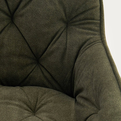 Chair FUSSY Olive Green Upholstered Chair in Polyester Fabric