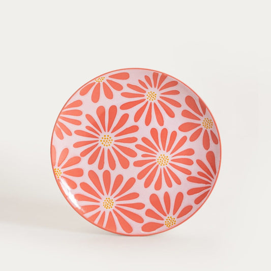 Plate FABIA Pink Floral Dinner Plate 27 cm