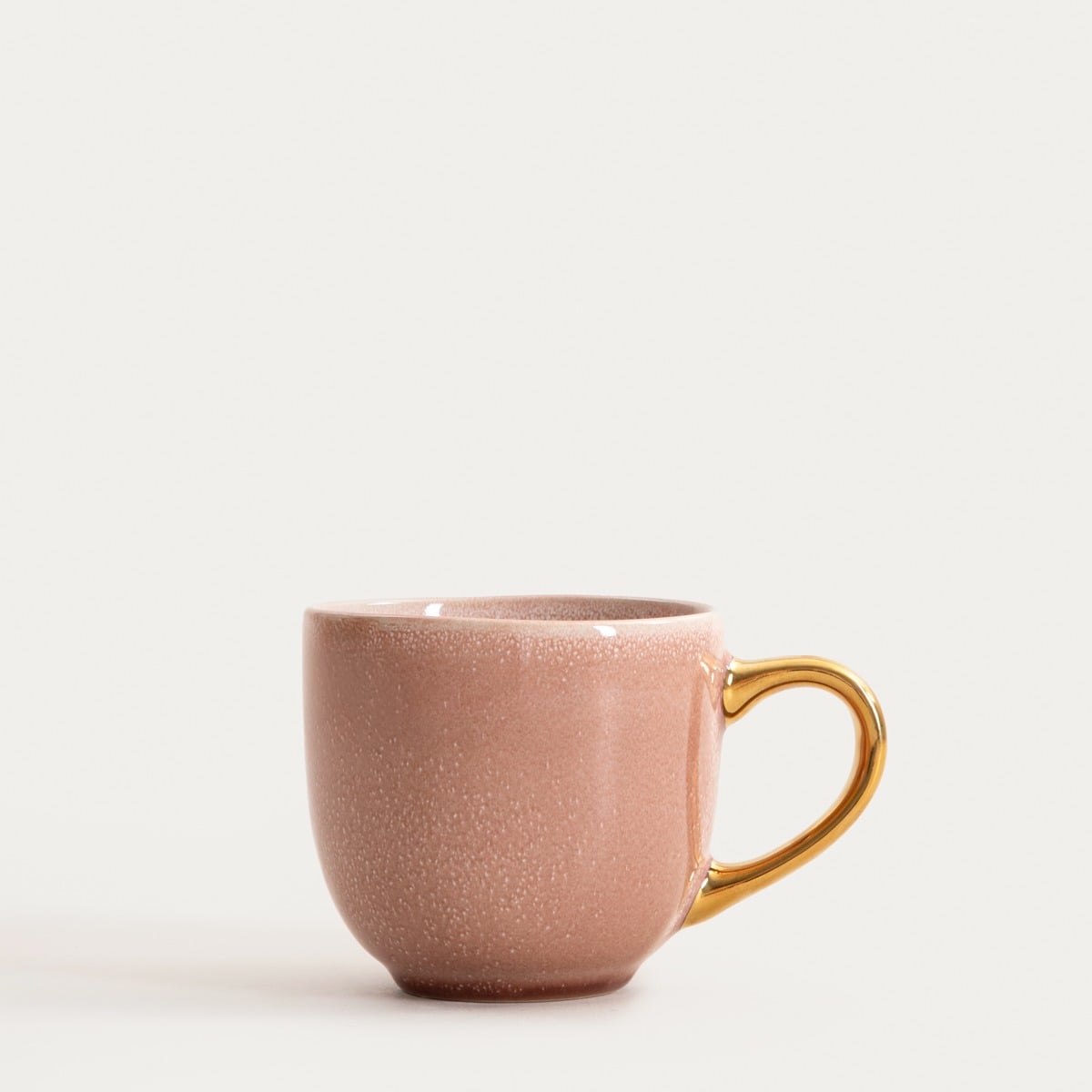 VINESS Pink Ceramic Mug with Gold Handle 0.4L