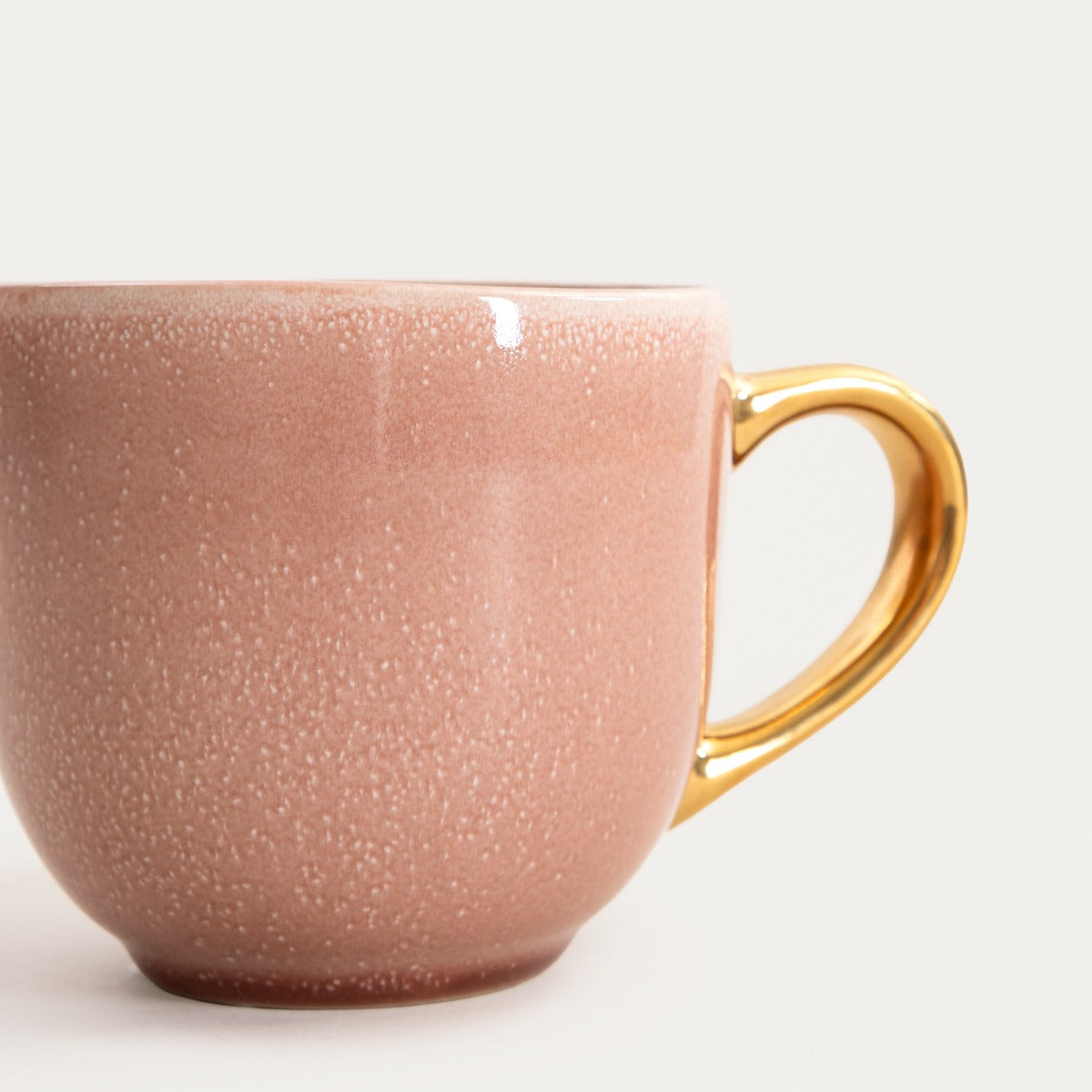 VINESS Pink Ceramic Mug with Gold Handle 0.4L