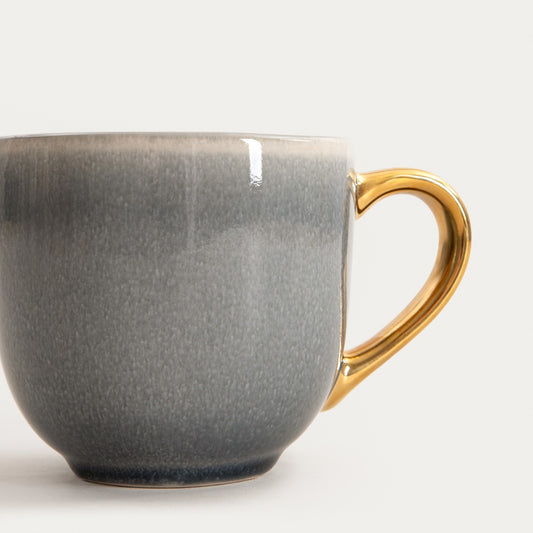 VINESS Blue Ceramic Mug with Gold-Plated Handle 0.4L