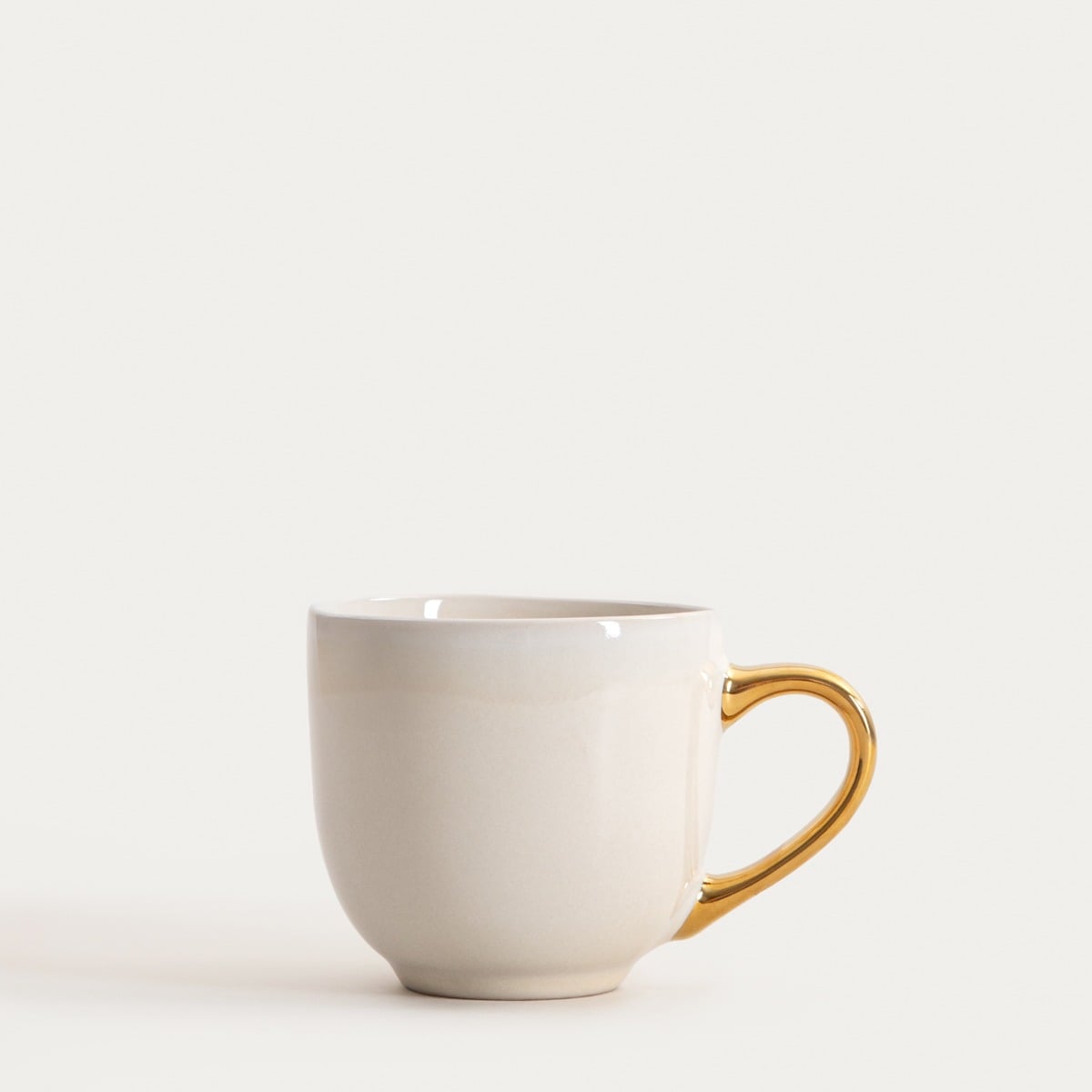 VINESS Beige Ceramic Mug with Gold Handle 0.4L