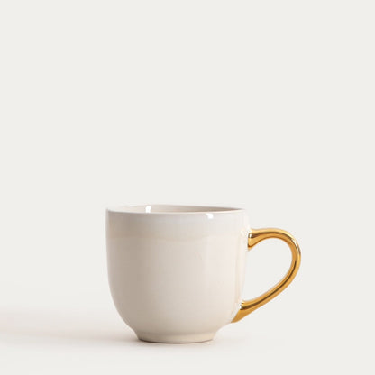 VINESS Beige Ceramic Mug with Gold Handle 0.4L