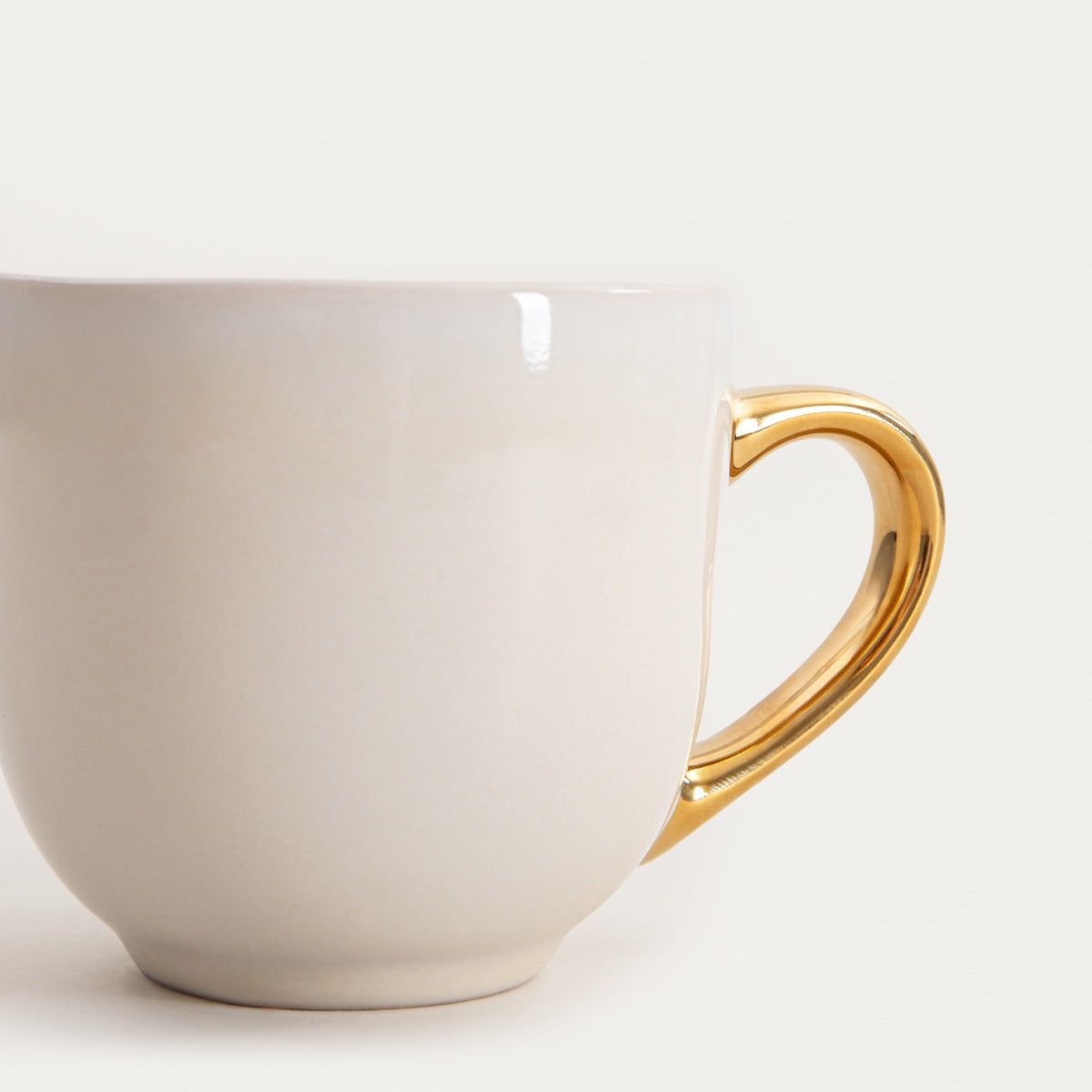 VINESS Beige Ceramic Mug with Gold Handle 0.4L