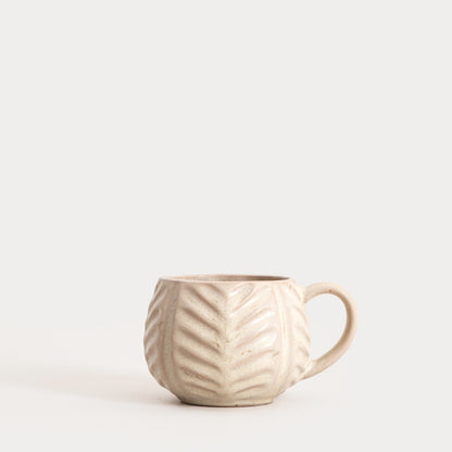 Mug ALMOS Barrel-Shaped Ceramic Mug with Herringbone Pattern 0.25L