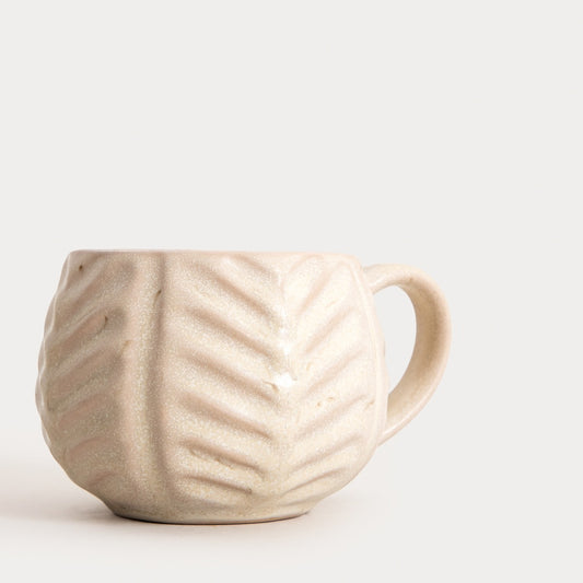 Mug ALMOS Barrel-Shaped Ceramic Mug with Herringbone Pattern 0.25L
