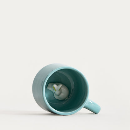 ALAGI Blue Mug with Hare Figurine 0.25L