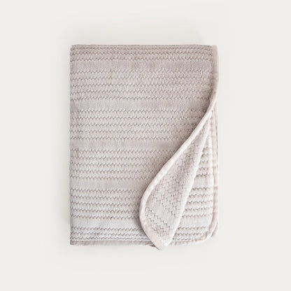 Koc MAVRO Soft Gray Blanket with Decorative Stitching 150x200cm