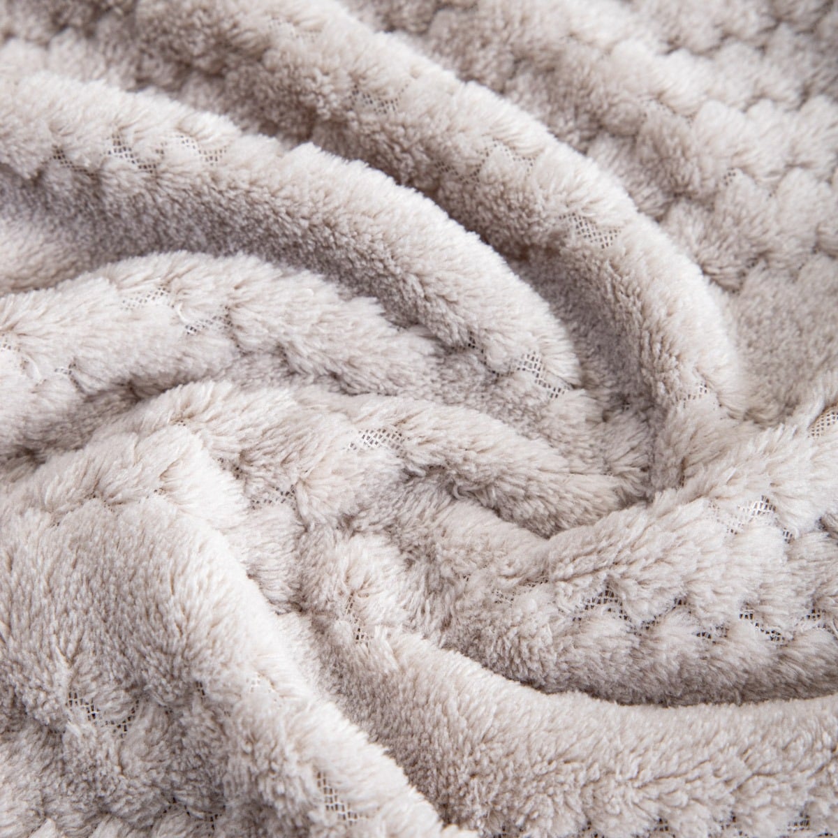Koc MAVRO Soft Gray Blanket with Decorative Stitching 150x200cm