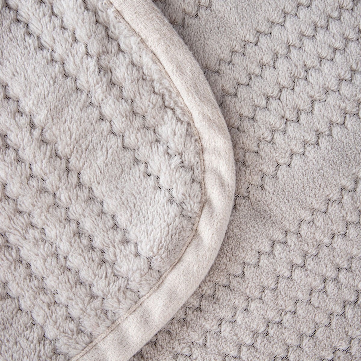Koc MAVRO Soft Gray Blanket with Decorative Stitching 150x200cm