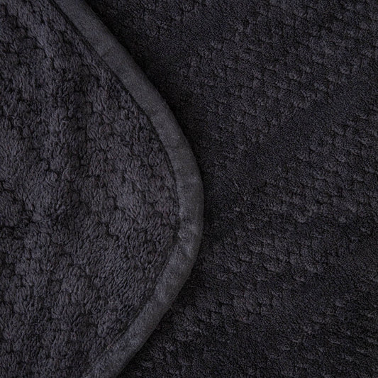 MAVRO Soft Black Blanket with Decorative Stitching 150x200cm