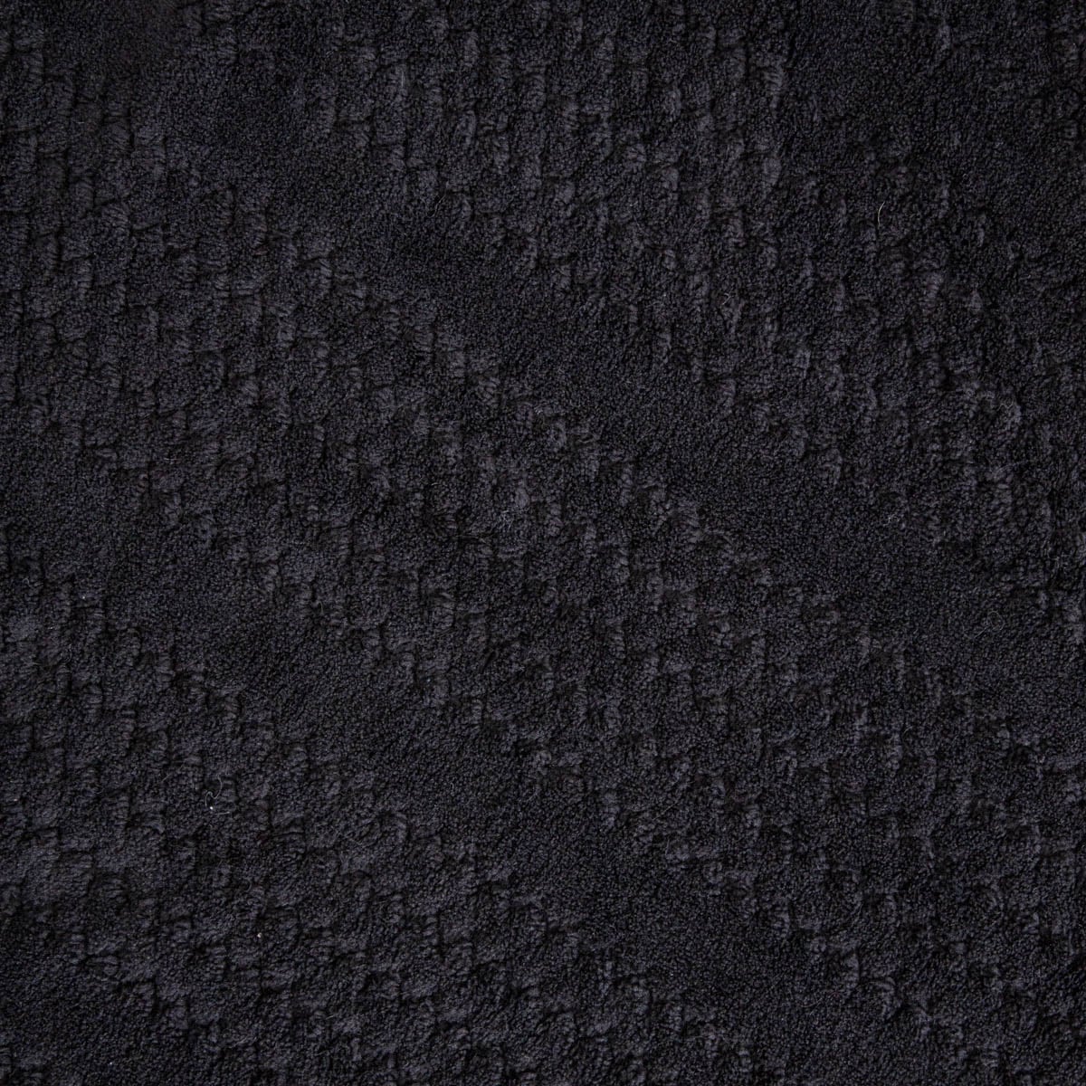 Koc MAVRO Soft Black Blanket with Decorative Stitching and Piping 150x200cm