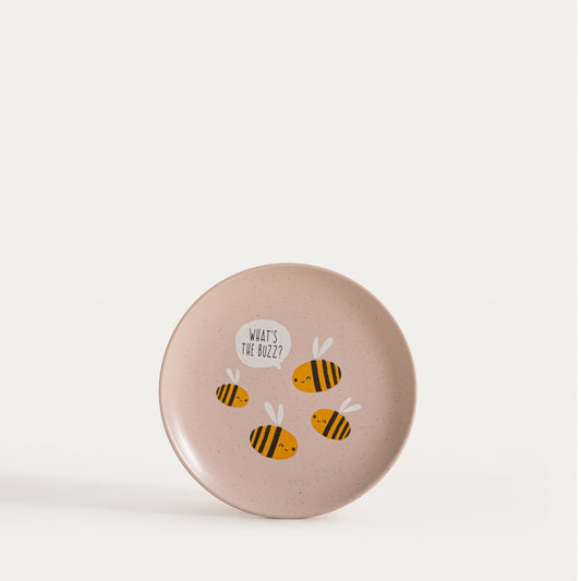 Plate ANNBEE Pink Bee Porcelain Plate 16 cm
