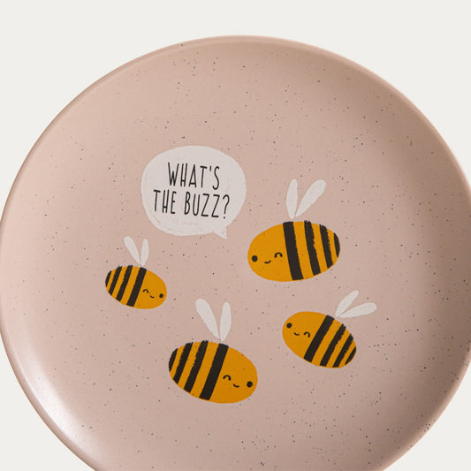 Plate ANNBEE Pink Bee Porcelain Plate 16 cm