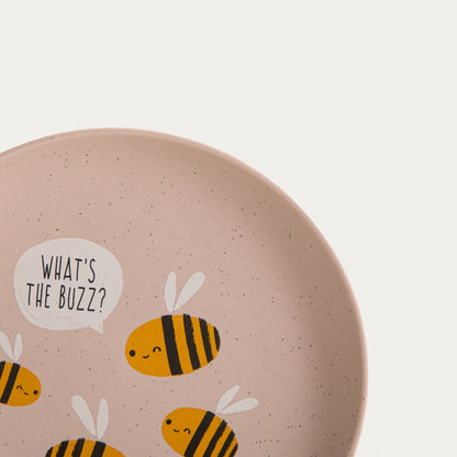 Plate ANNBEE Pink Bee Porcelain Plate 16 cm