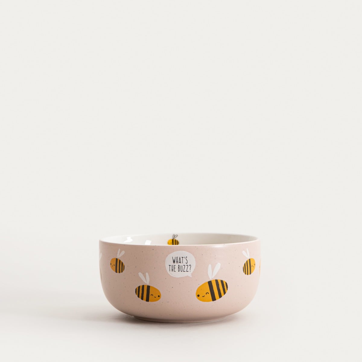 Miska ANNBEE Pink Ceramic Bowl with Bee Motif - 13 cm Porcelain
