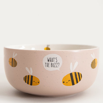 Miska ANNBEE Pink Ceramic Bowl with Bee Motif - 13 cm Porcelain