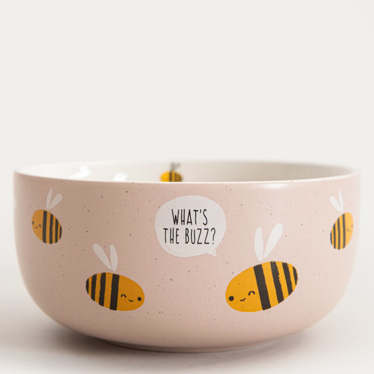 Miska ANNBEE Pink Ceramic Bowl with Bee Motif - 13 cm Porcelain