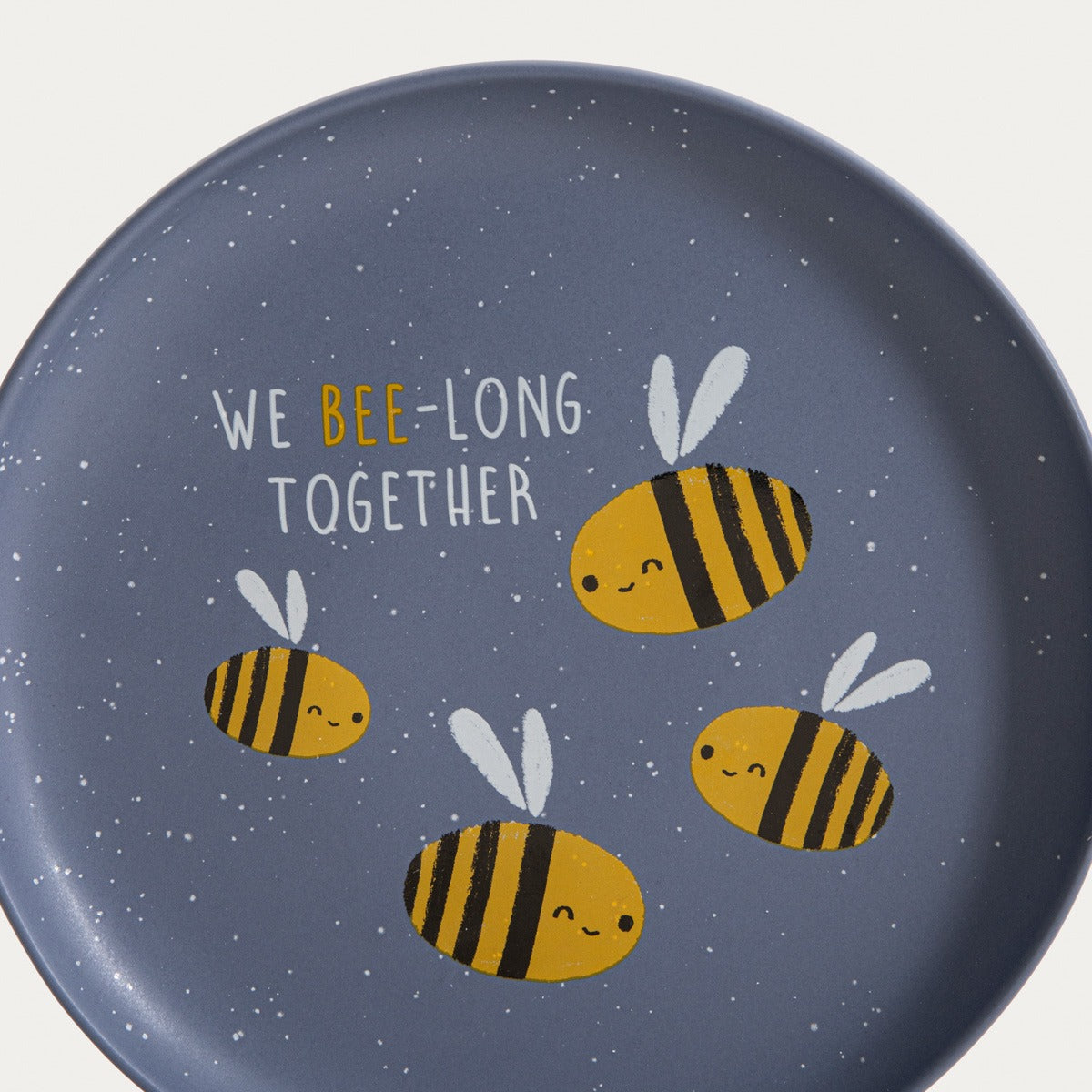 Plate ANNBEE Navy Blue Bee Motif Plate 19 cm Porcelain