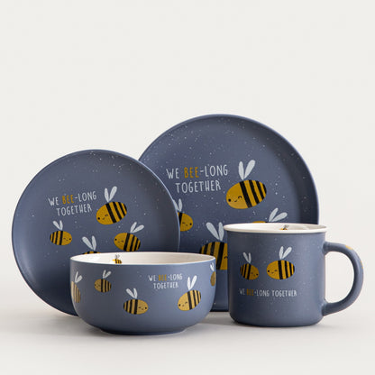Plate ANNBEE Navy Blue Bee Porcelain Plate 16 cm