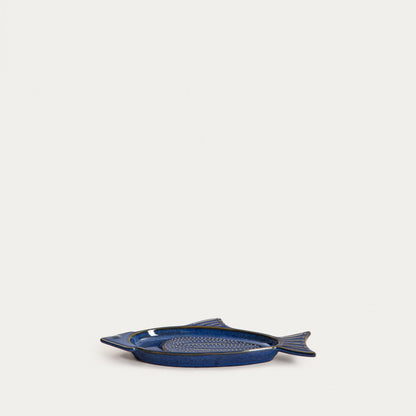 TALMA Ceramic Serving Dish with Built-in Garlic Grater 18x13x8cm