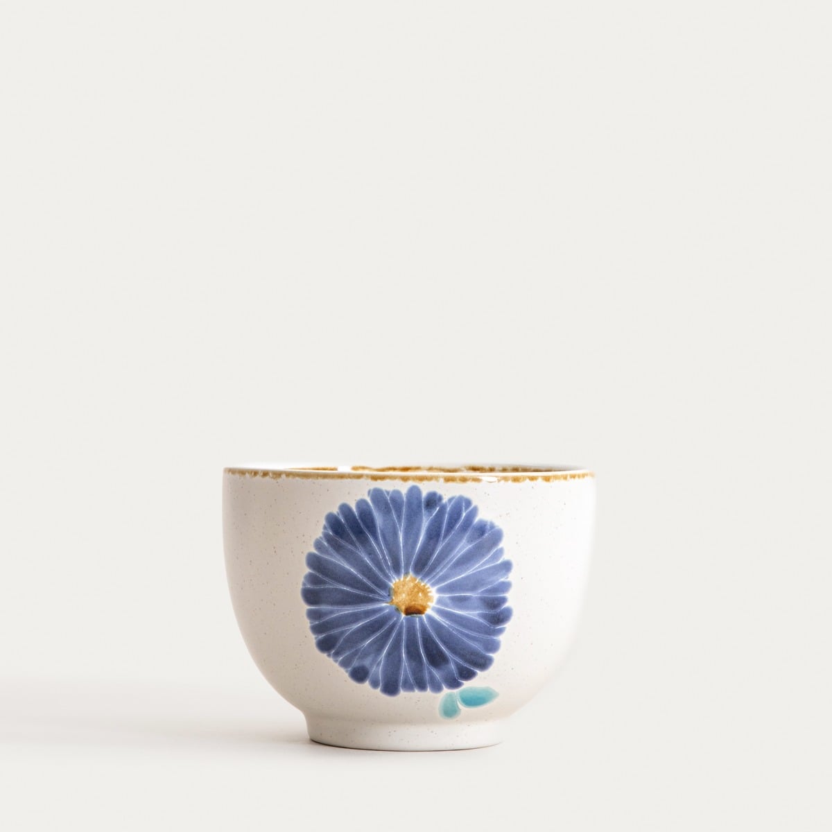MEREN Ceramic Bowl with Blue Flower 14x10cm