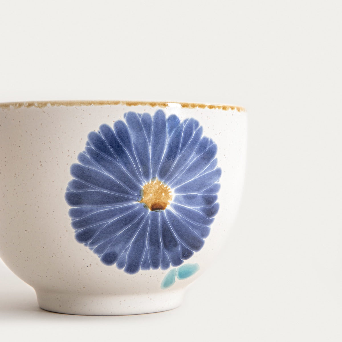 MEREN Ceramic Bowl with Blue Flower 14x10cm