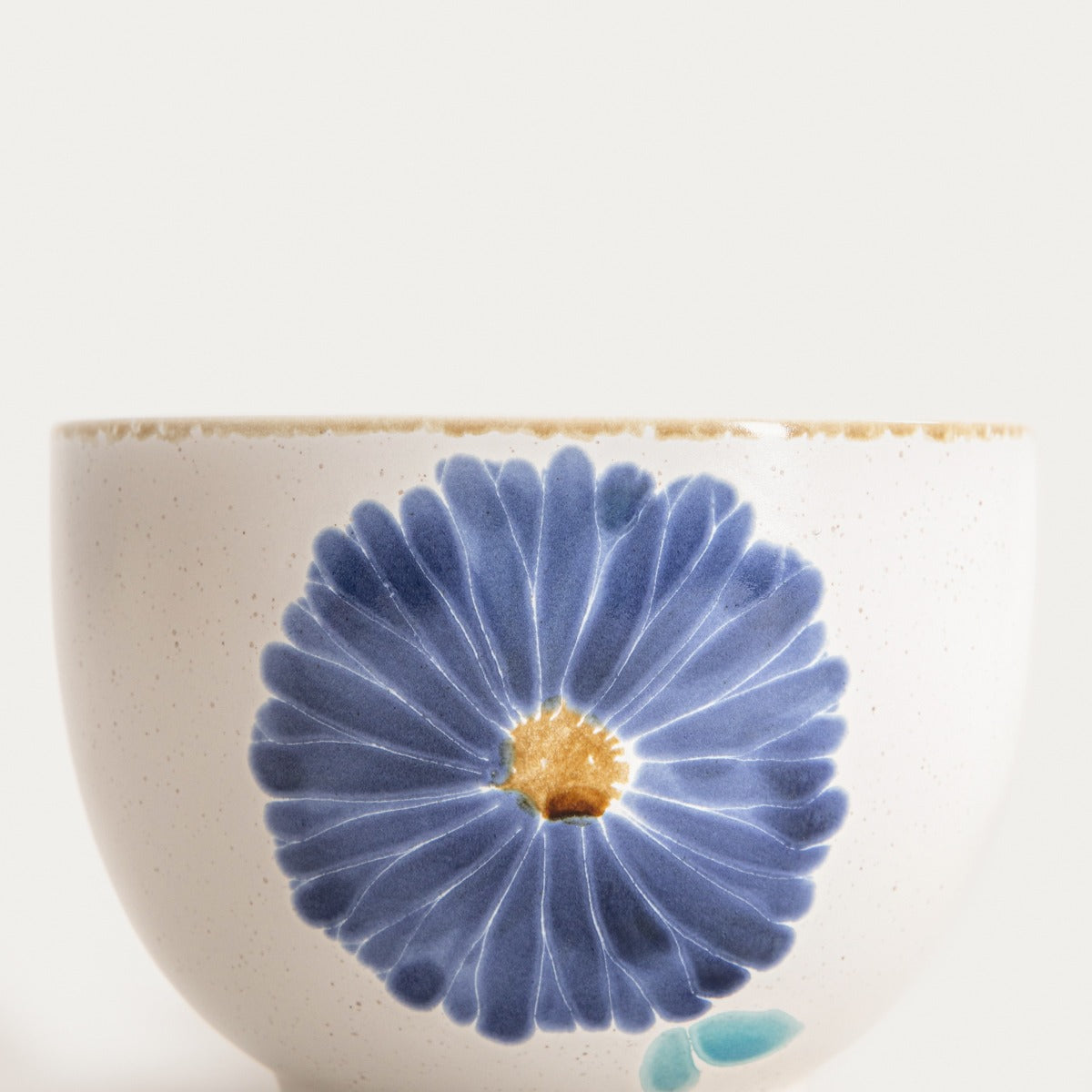 MEREN Ceramic Bowl with Blue Flower 14x10cm