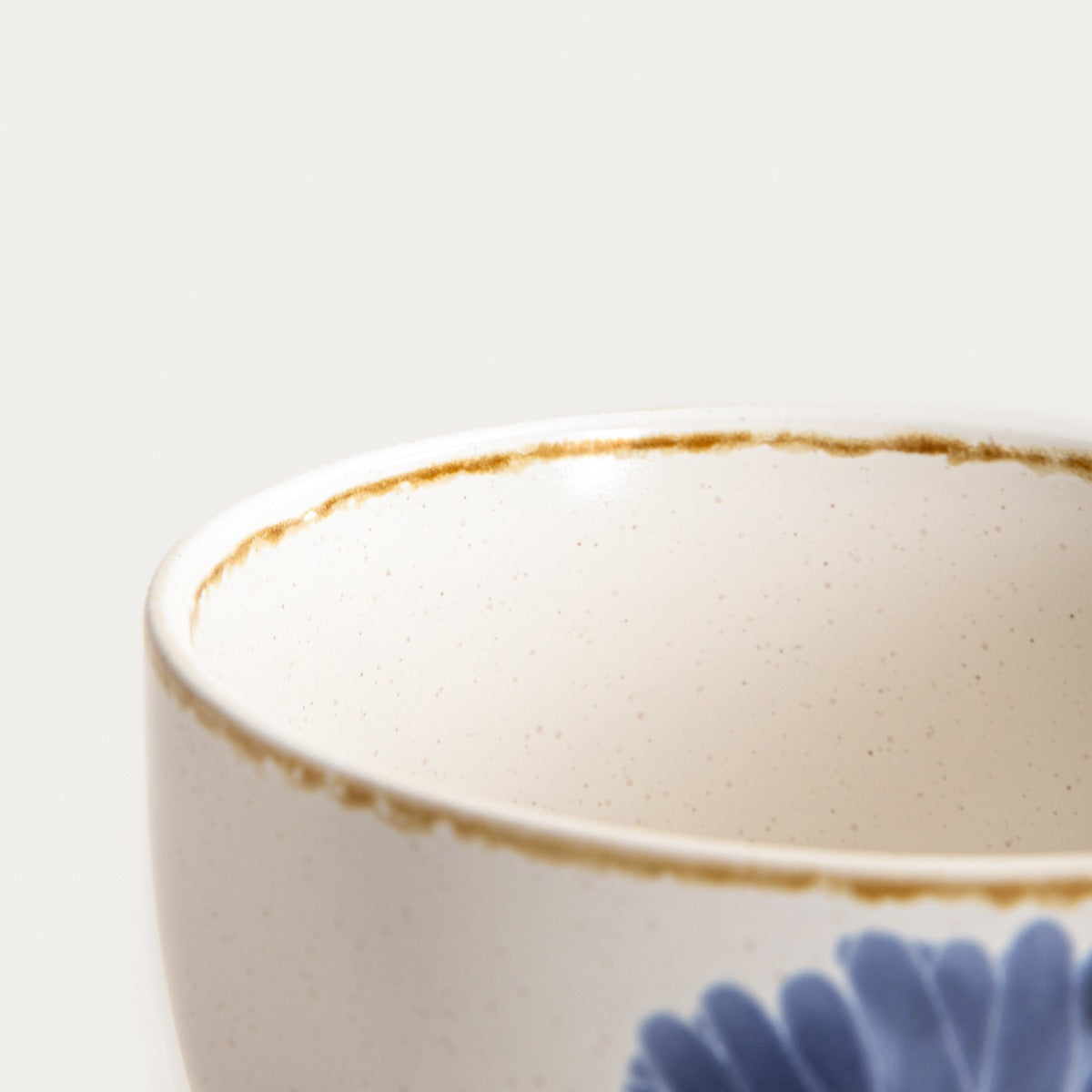 MEREN Ceramic Bowl with Blue Flower 14x10cm
