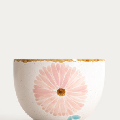 MEREN Ceramic Bowl with Pink Flower 14x10cm