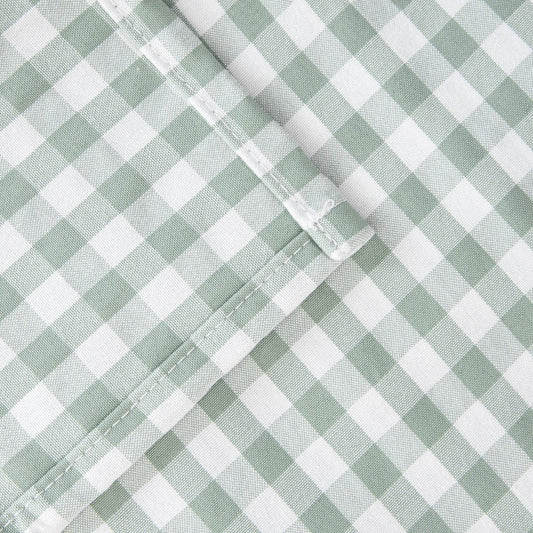 ALAMBRA Checkered Pistachio Table Runner 40x160cm